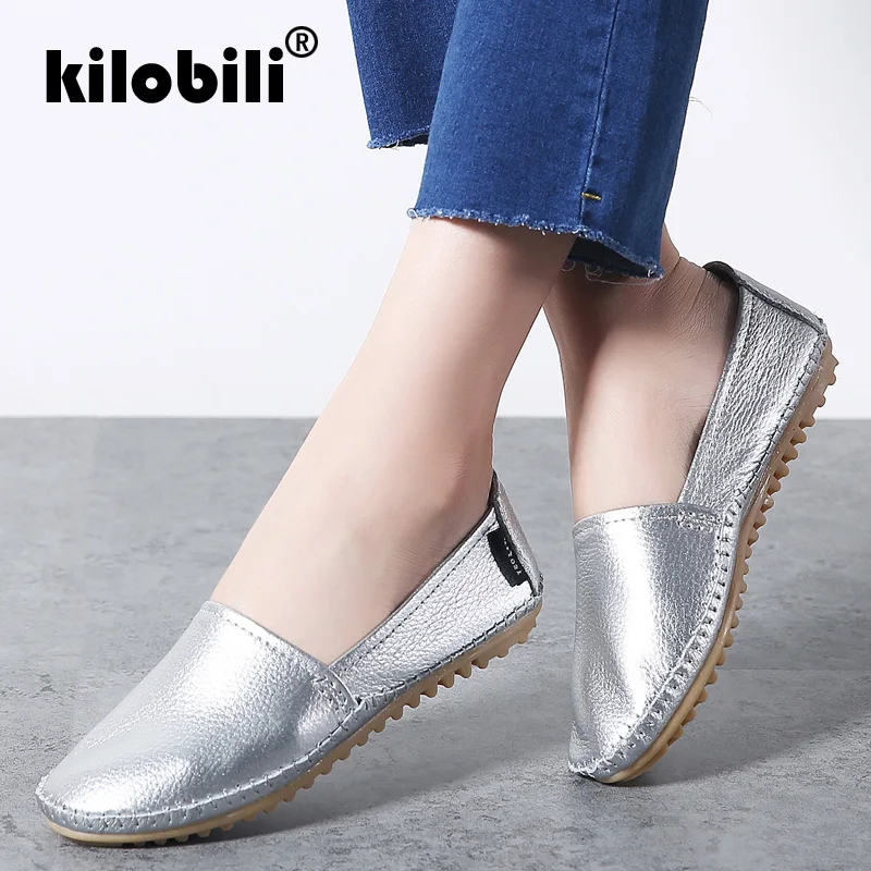 kilobili Women Ballet Flats Shoes Soft Leather Slip on Loafers Women ...