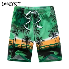 Loozykit мужские шорты для плавания летние пляжные шорты для водных видов спорта с принтом кокосовой пальмы повседневные быстросохнущие пляжные шорты для плавания