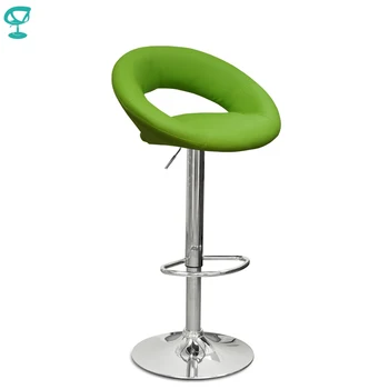 

94635 Barneo N-84 Leather Kitchen Breakfast Bar Stool Swivel Bar Chair Light Green color free shipping in Russia
