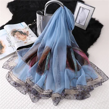 

Hot 2020 Women Casual Silk Scarf Leopard Print Shawls And Wraps Large Pashmina Lady Long Neck Scarves Winter Hijab Foulard Femme