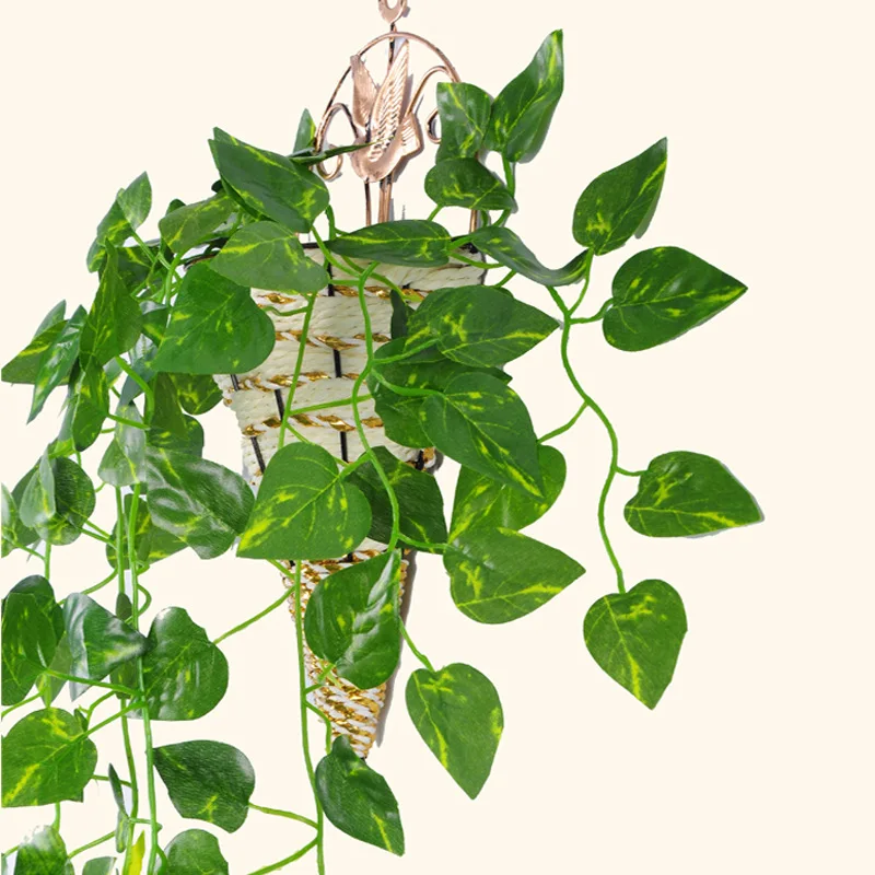 95 CM Green Radish Plant Grape Ivy Leaf Artificial Flower For Balcony Loft wall hanging Rattan Vine Garland Wreath DIY Decor 8Z