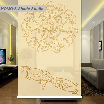 

MOMO Thermal Insulated Blackout Fabric Custom Traditional Window Curtains Roller Shades Blinds, Alice 71-75