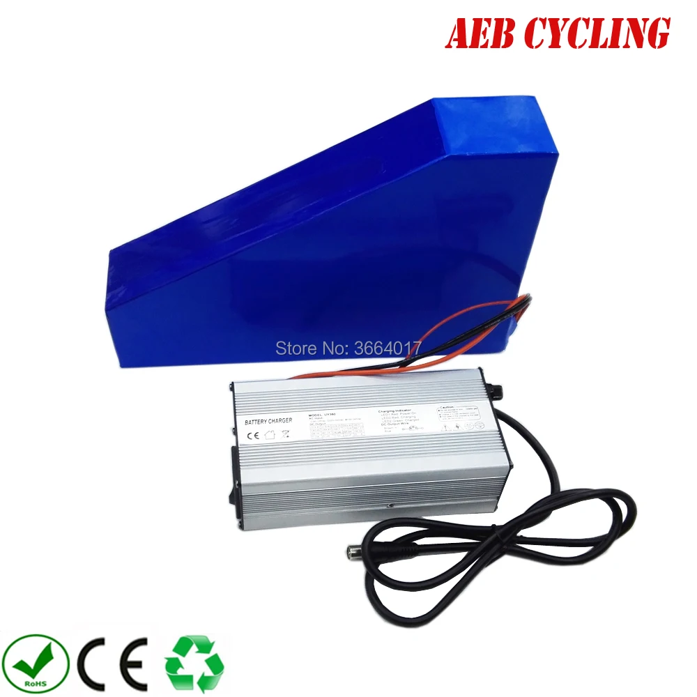 

EU US free shipping high power 48V 30Ah triangle battery Li-ion ebike battery for mountain bike fat tire bike with triangle bag