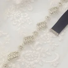 MissRDress тонкие стразами свадебные пояса серебряный кристалл пояс невесты ручной Пояс кушак расшитый бисером для свадебных аксессуаров JK881