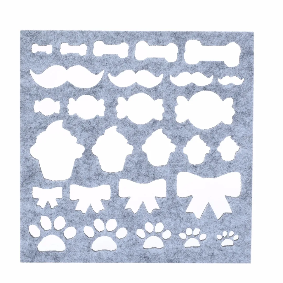 7Pcs/Set Gray Felt Mold Needle Felting Applique Mould Handicraft Wool Felt Woolen Shaping Mold For Tree Cloud Flower DIY Craft