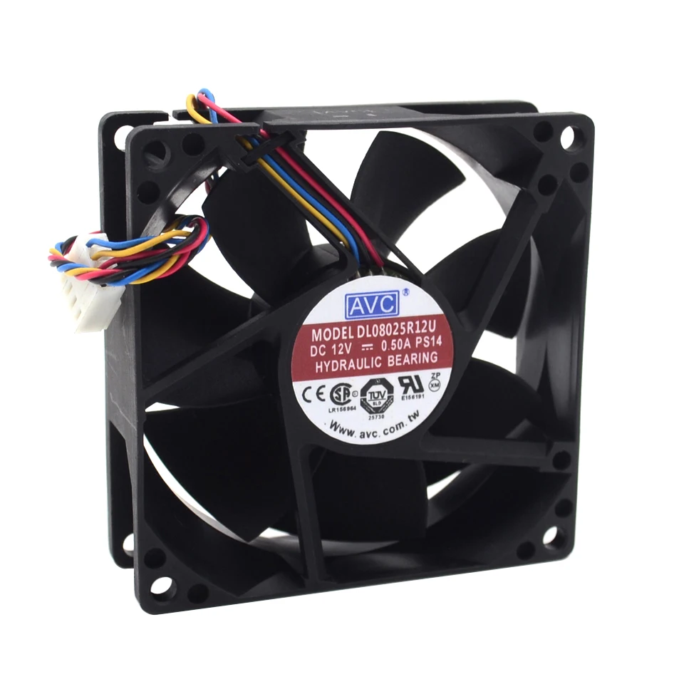 

AVC orginal 8025 8CM wind capacity 12V 0.5A DL08025R12U PWM intelligent fan speed control 80*80*25mm 10pcs/lot