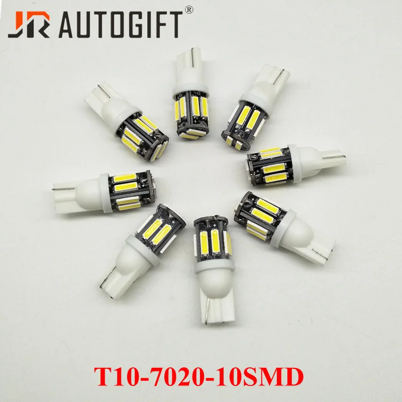 200PCS 12V 24V Авто-Стайлинг 7014 7020 10 SMD T10 W5W светодиодный внутренний Купол Лицензия плиты светодиодные парковочные фонари свет 10 светодиодные лампы