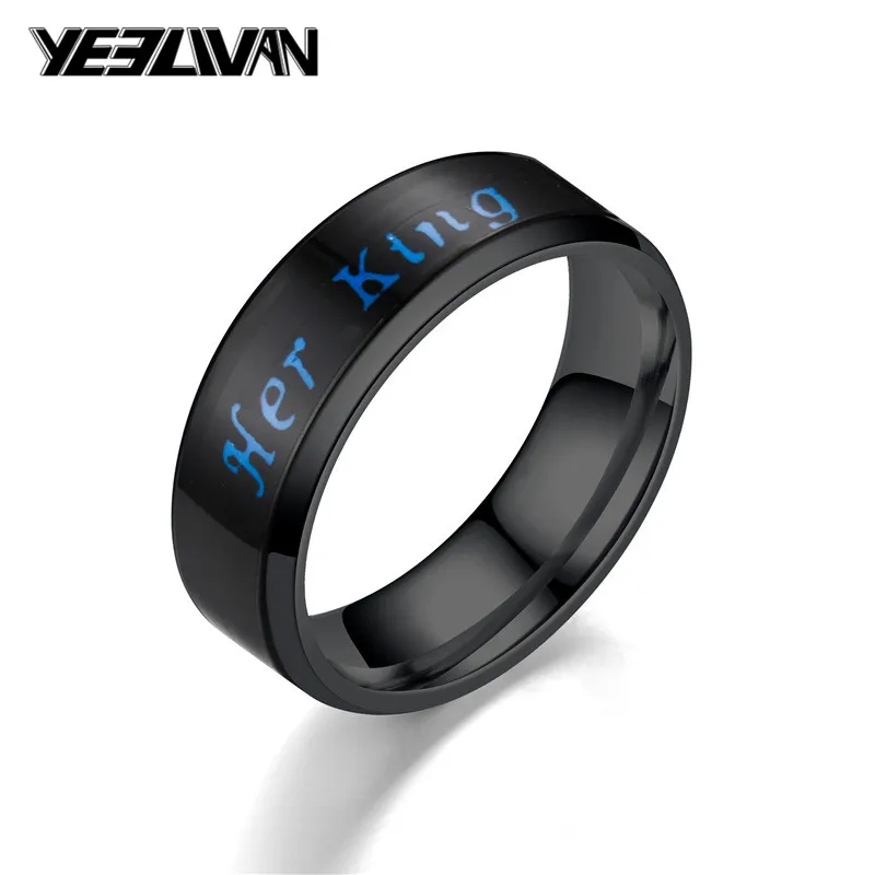 cheap New Fashion Mood Color Change Emotion Feeling Intelligent Sense Temperature Her King His Queen Ring Women Men Smart Jewelry
