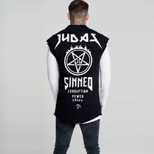 CHU Йога хлопковая майка для тренажерного зала Спортивная футболка тренировки Для мужчин Бег Свободные Фитнес Топ без рукавов майка S019