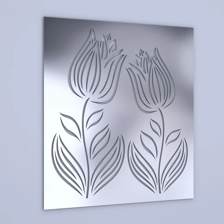 Тюльпан цветок декоративные настенные зеркальные наклейки украшения 3D комната