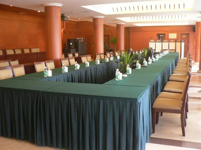 green plain polyester conference table skirtingin Tablecloths from Home & Garden on Aliexpress