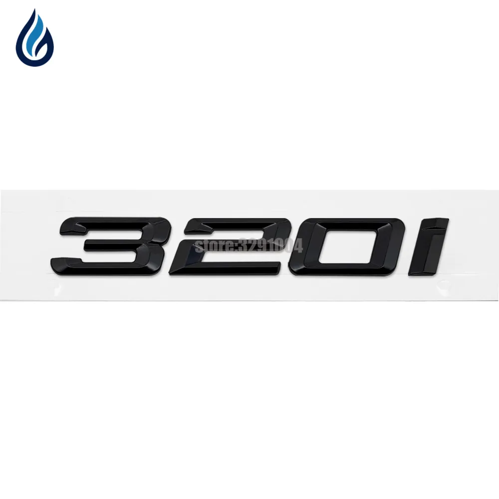 Gloss Black 320i Car Badge Emblem Model Numbers Letters For 3 Series E36 E46 E90 E91 E92 E93 F30 F31 F34 G20