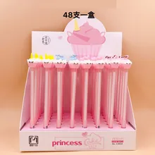 48 шт./упак. чашка для мороженого мультяшная лошадь рыба любовь силиконовая гелевая ручка на водных чернилах школьные канцелярские принадлежности подарок для девочек