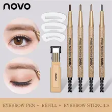 Novo duplo-ended substituível 3d lápis de sobrancelha com rímel natural olho sobrancelha matiz cosméticos pigmento à prova dwaterproof água para sobrancelhas