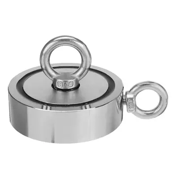 

600KG D94mm Strong Double-sided Salvage Magnet Fishing Magnets Deep Sea Salvage Fishing Hook Neodymium Magnet With 10m Rope