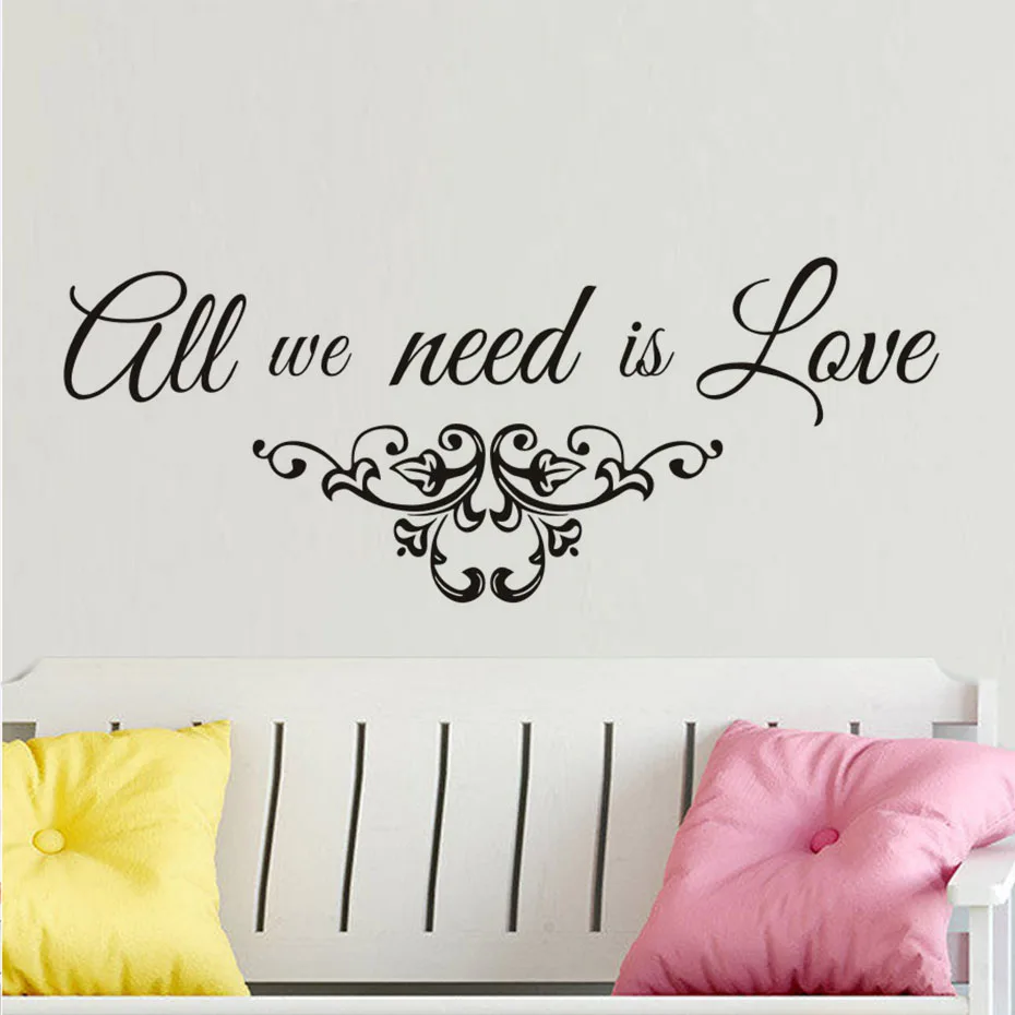 Alle Wir Brauchen Ist Liebe Zitate Wandaufkleber Vinyl Removable Decals Für Hochzeit Haus Tapeten Wohnkultur in Alle Wir Brauchen Ist Liebe Zitate