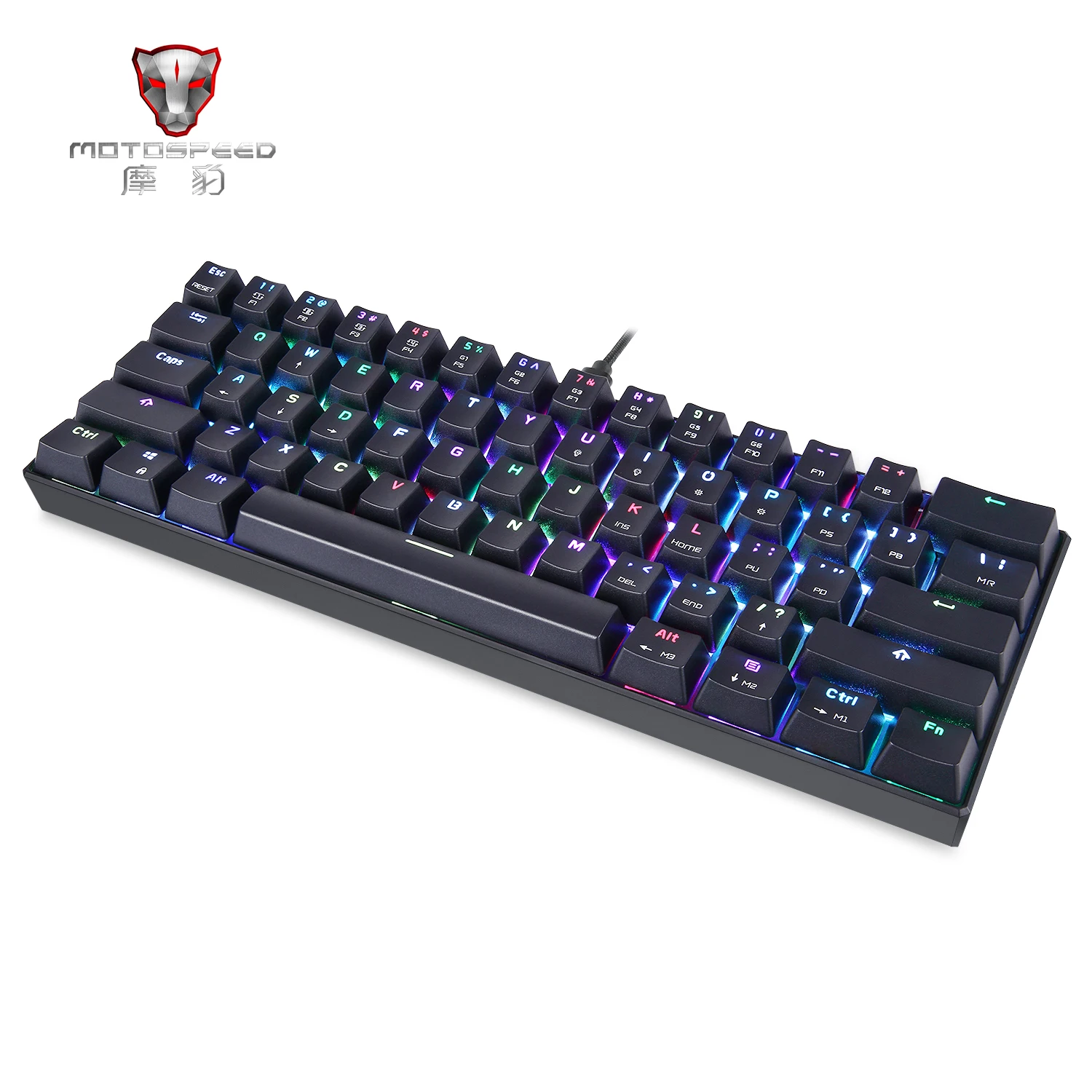 MOTOSPEED CK61 портативная механическая клавиатура 61 клавиша RGB подсветка пользовательское освещение с коробкой ось машина Разделение планшет Рабочий стол