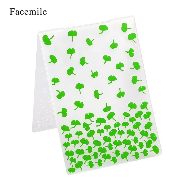 Facemile 1 шт. пластиковый с тиснением папка для подарка Скрапбукинг нерегулярные кирпичи Тип фотоальбом карта бумага ремесленный шаблон форма - Цвет: Ginkgo leaves