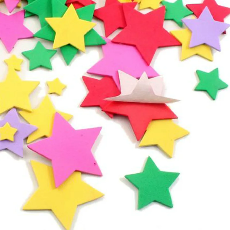 

EVA Foam Sticker Mixed Color Pentagram Pattern Adhensive EVA Foam Patch Wall Stickers