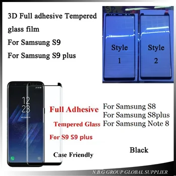 

50pcs/lot 3D Full Screen Glue Tempered Glass For Samsung Galaxy S8 S9 Plus Note 8 Protector Film Full Adhesive 9H