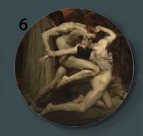 Bouguereau настенные декоративные тарелки классическое художественное блюдо отель фон дисплей мать и ребенок картина маслом тарелка - Цвет: 6