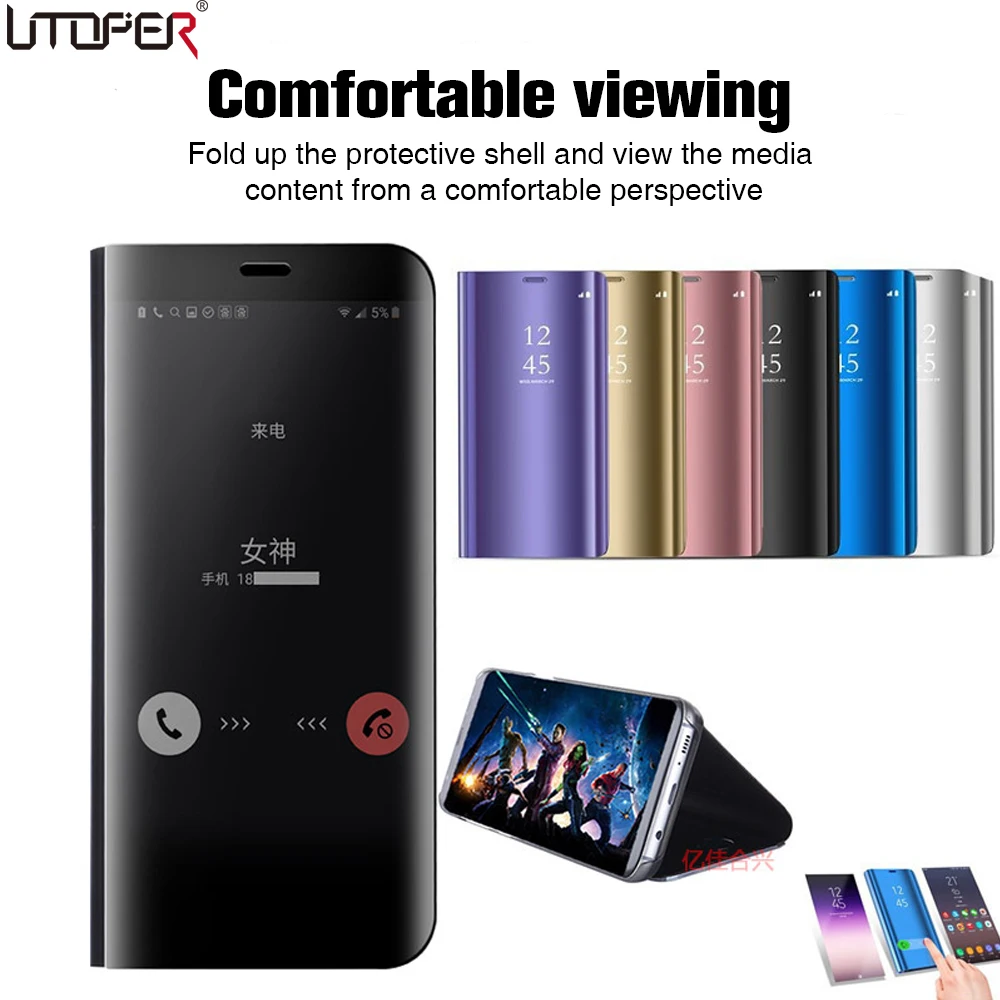 

Flip Case For Huawei P30 Lite Case For Huawei P30 Pro Case Clear View Mirror Smart Stand Phone Cover For Huawei P30 Case Luxury