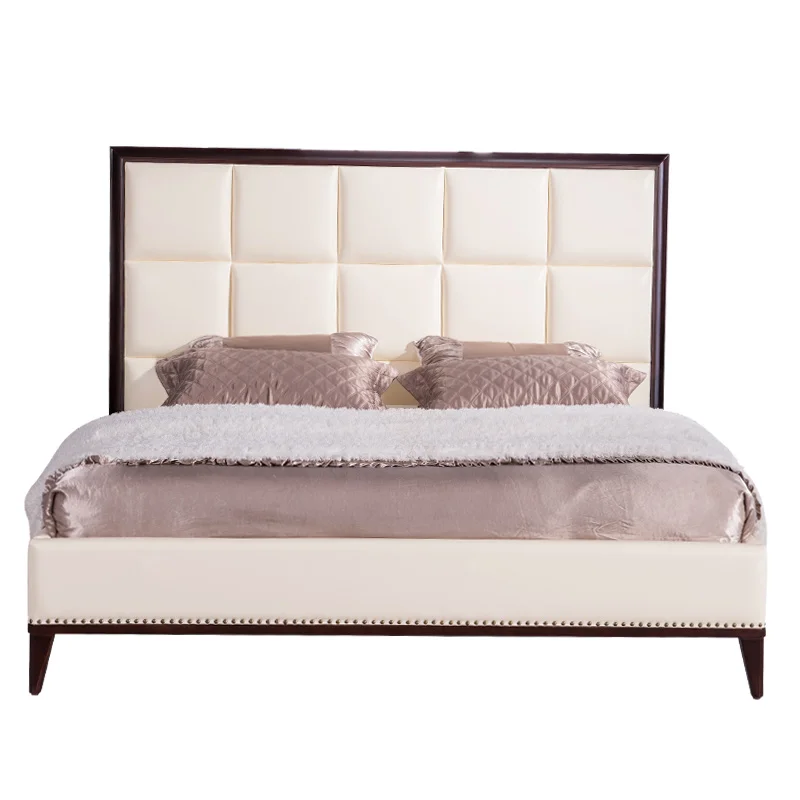 Mobiliário de luxo francês usado mobília do quarto simples design cama de casal
