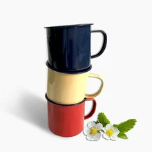 RUIDA Druck Beschichtung Emaille Einfache Tasse Nostalgischen Kreative Vintage Liebhaber Emaille Drink Kaffee Tassen Tee Tasse XO00ZB(China)