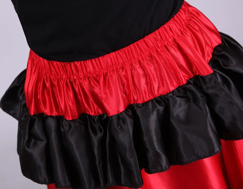 Детская испанского фламенко юбки Бразилии танцевальный костюм Цыганский Robe De живота юбка для танцев для девочки 90/180/270/360 градусов