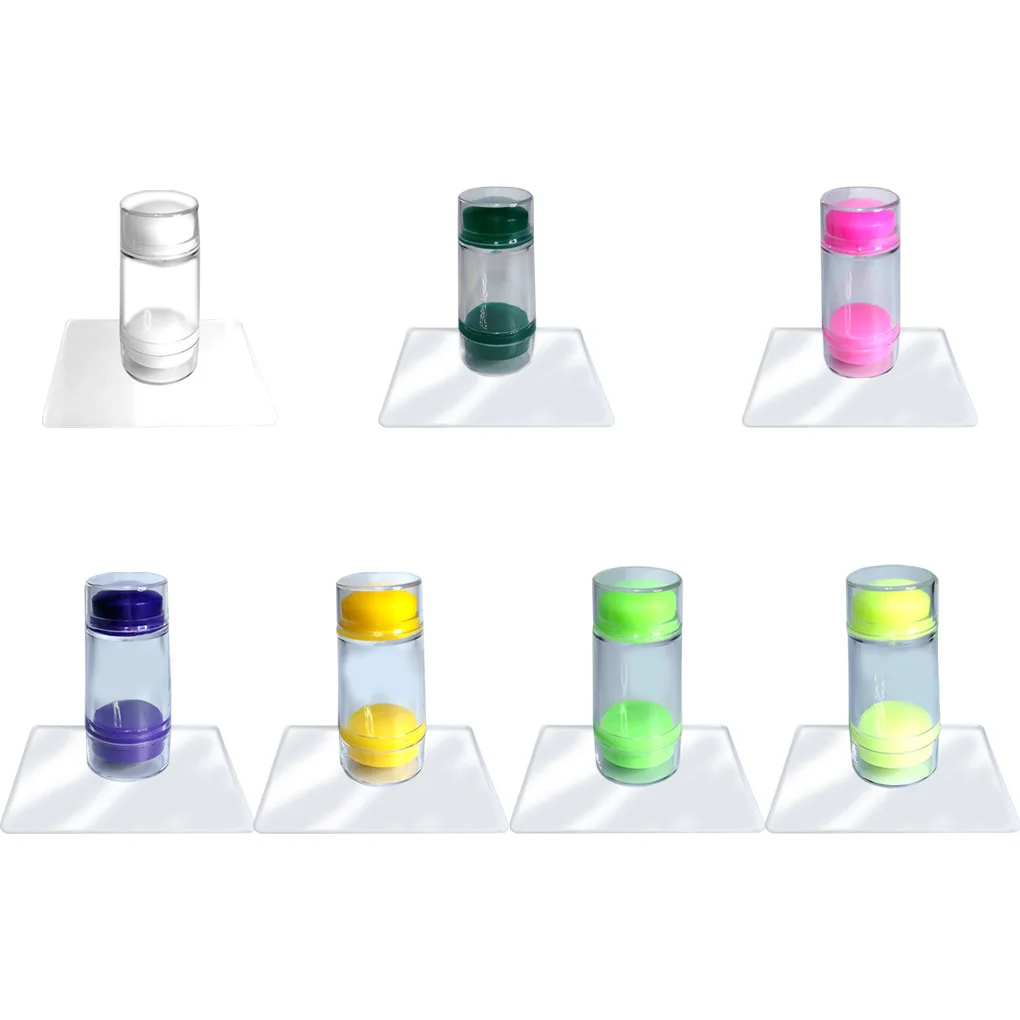 

7 Candy Colors Double Silicone Stamper With Scraper Nail Manicure Art Stamping Kit SetFree Shipping In Russia
