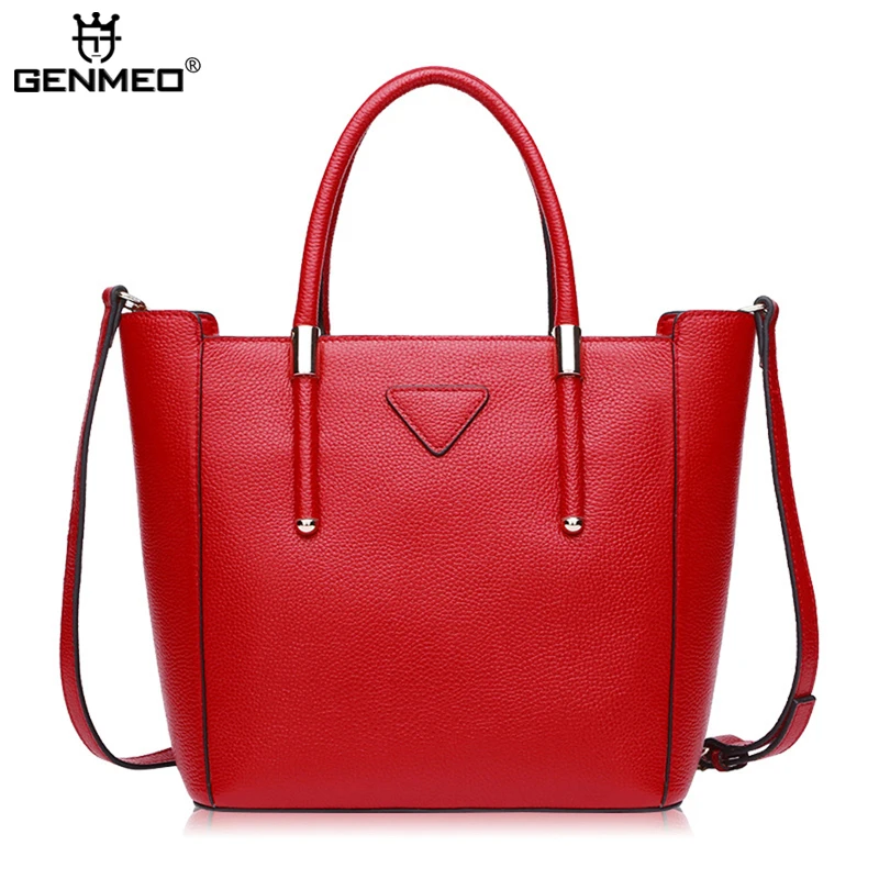

New Arrival Genuine Leather Fashion Handbags Women Cow Leather Shoulder Bags Cowhide Tote Bags with Adjustable Shoulder Strap