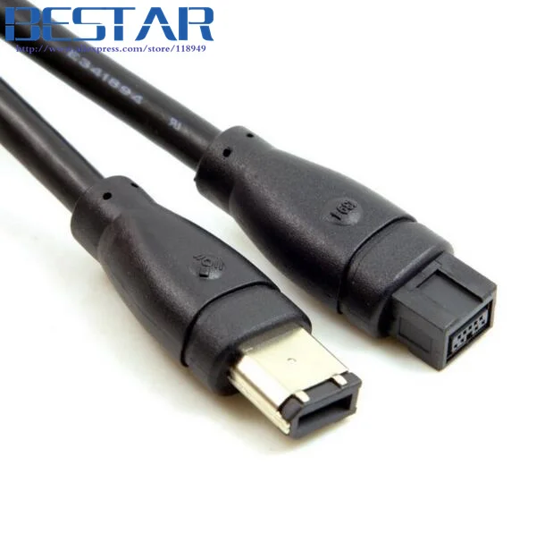 9 Pin / 6 Pin Beta Firewire 800 - Firewire 400 9-6 Cable Ieee 1394b 1.8m  6ft 180cm Black - Pc Hardware Cables & Adapters - AliExpress