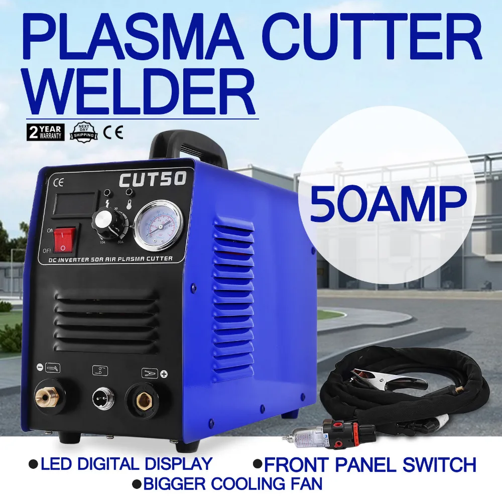 VEVOR Plasma Cutter 50A 110V Tig Stick Welder CUT50 Inverter Digital