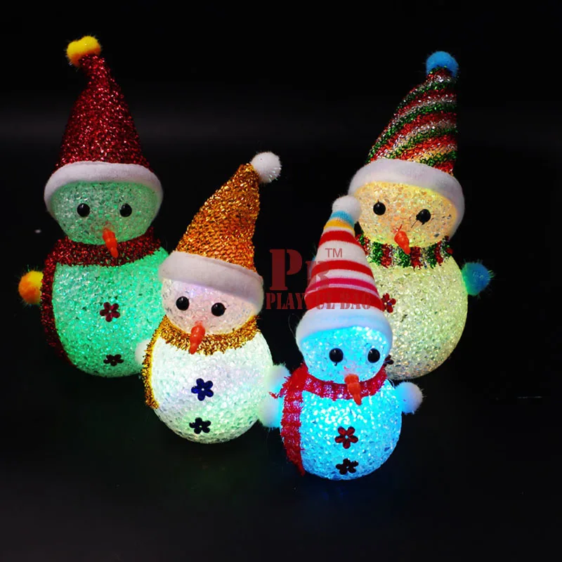 Большой Рождество Снеговик Рождество Санта свет красочный Ночная вспышка Кристалл старый детские игрушки лучший подарок для ребенка