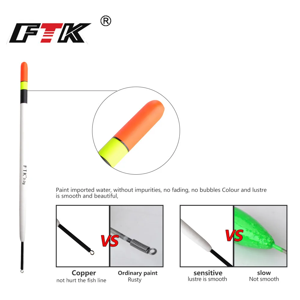 FTK 5 шт./упак. Баргузинский пихтовый поплавок 1 г, 2 г, 3 г длина 16 см-20 см поплавок для ловли карпа вертикальный буй поплавок, рыболовные снасти для ловли карпа