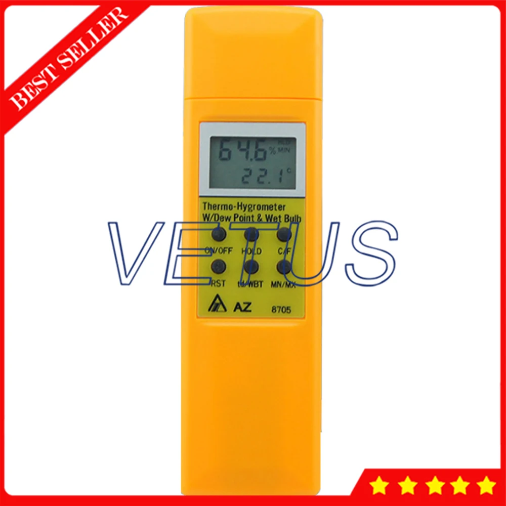 

AZ8705 Hygrometer with Dew Point and Wet Bulb Tester Temperature display Psychrometer Humidity meter