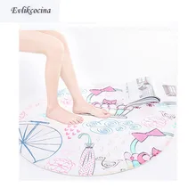 Милый розовый Лисий круглый ковер детский игровой коврик нескользящий Детский многофункциональный напольный игровой коврик для гостиной