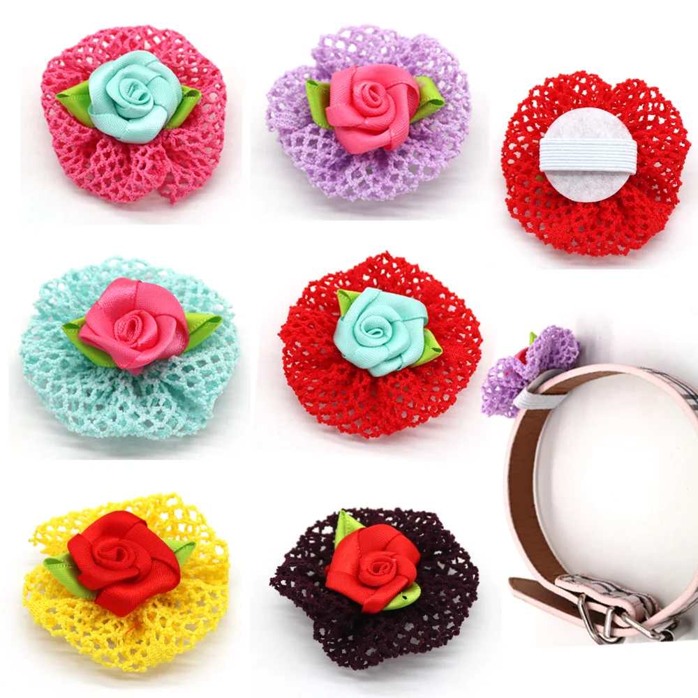 

Flower-Collar 20pcs Dog Accessories Pet Dog Collar Decoration Supplies Rhinestone Pearl Pet Dog Cat Puppy Collar Bowtie