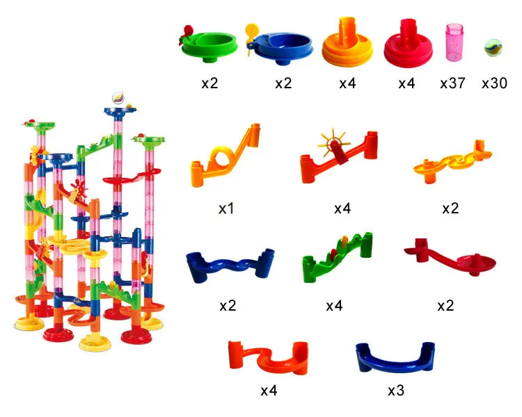 105 шт. бусина модель строительные блоки строительство мрамор Run мяч горки игрушка мрамор Race Run лабиринт мяч игрушки для детей