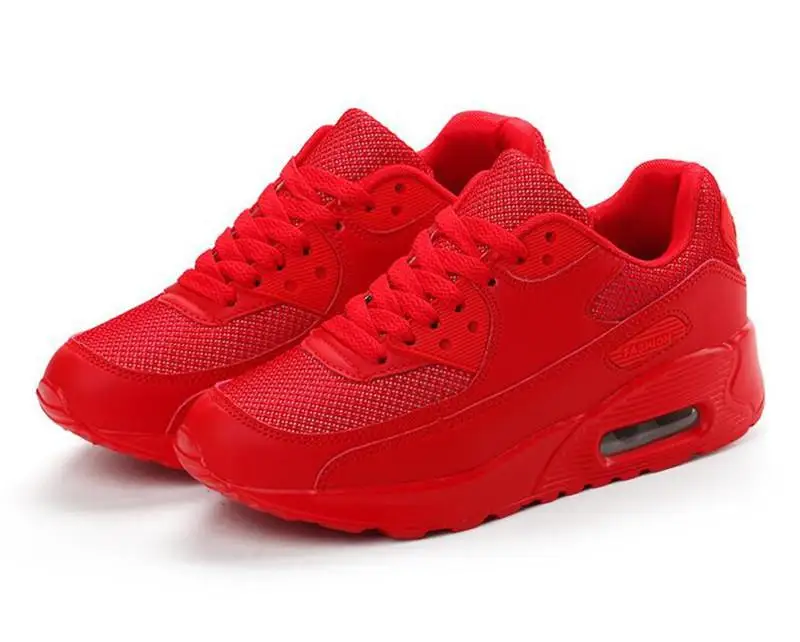 QIAOJINGREN/ г., весенние женские кроссовки, обувь модная Уличная обувь на плоской подошве со шнуровкой Женская повседневная обувь из дышащего сетчатого материала size35-43 - Цвет: Red
