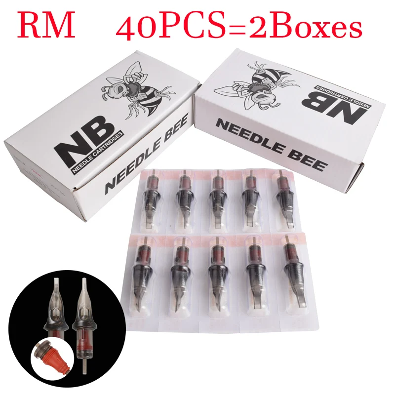 

40pcs/lot Disposable Needle Cartridge RM Curved Magnum Tattoo Needles with membrane For Cartridge Tattoo Machine