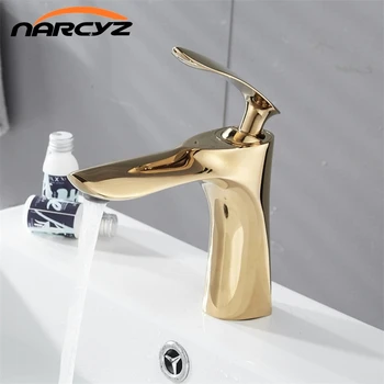

Basin Faucets Elegant Gold Bathroom Faucet Hot and Cold Water Basin Mixer Tap Nickel Brass Toilet Sink Water Crane Faucet XT843