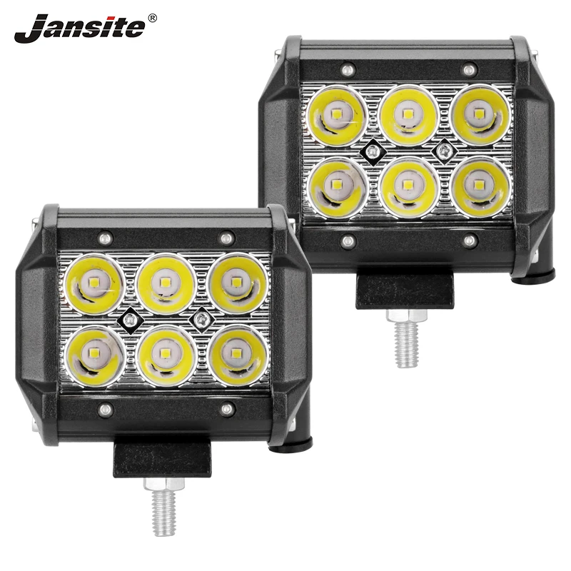 

Jansite 4" 2pcs Car LED IP67 Waterproof Off-road Work lights Bar 18W Spot beam for SUV Motorcycle Excavator anti-for work light