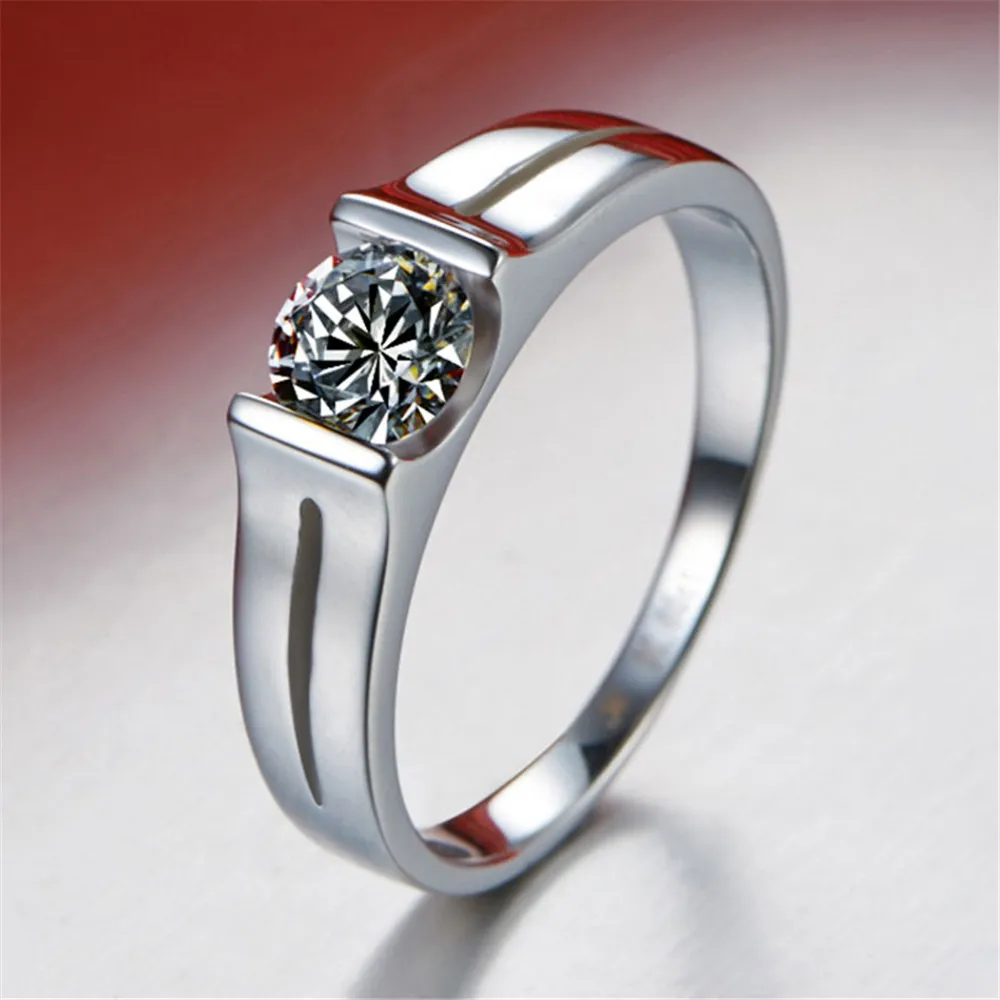Elegant Fashion Jewelry White Zircon Silver Color Women Promise Wedding Ring Size 6 7 8 9 HERR0056 | Украшения и аксессуары