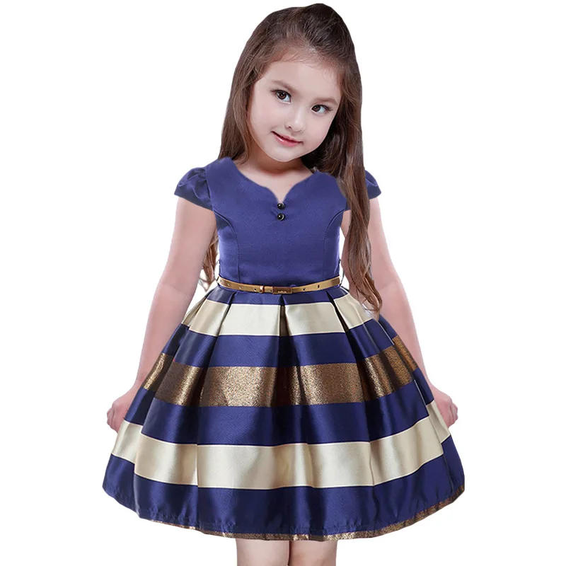 

Amuybeen New Year Party Dress for Girls Srtiped Princess Kids Clothes Christmas Costumes for Girls Children Clothing 6 7 8 9 10