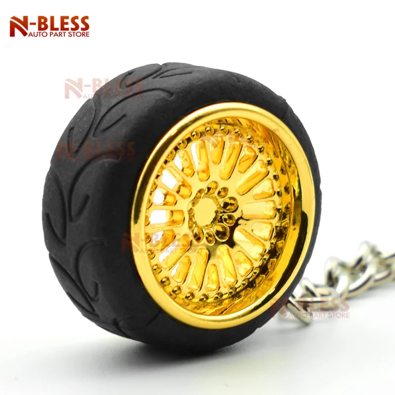 

New Alloy Car Auto Wheel Rim Mini Keychain Key Chain Keyring Pendent CCWDesign Creative wheel hub perfect for car keys home key