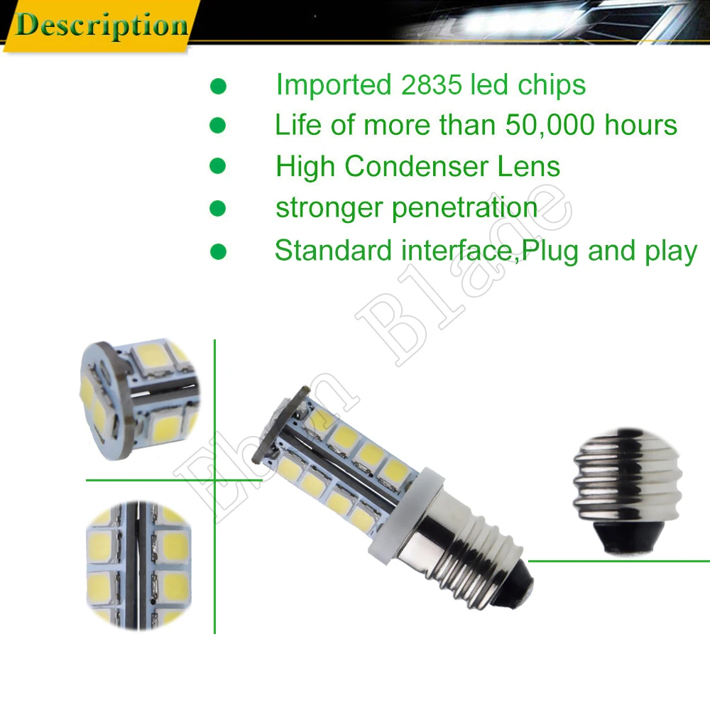 Пара белый E10 винт светодиодный обновленная лампа 2835 18SMD аварийный светильник супер яркий светодиодный светильник для фонарь вспышка светильник велосипед двигатель 6 В, 12 В, 24 В постоянного тока