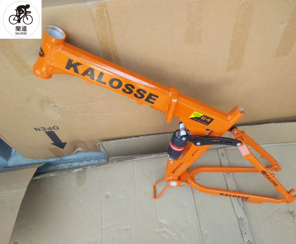Flash Deal Kalosse Full suspension  bicycle frame   26*17inch folding  Bicycle frame  bike frame mountain bike frame 2