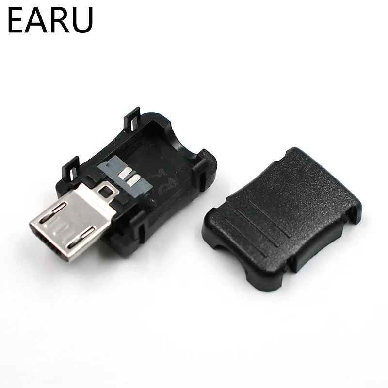 10 шт. Micro USB 5 Pin T Порт Штекерный разъем с пластиковой крышкой для DIY Прямая поставка