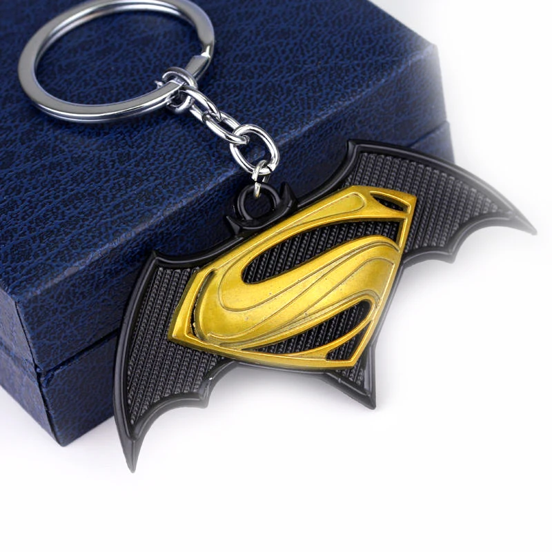 5 типов супергерой брелок с Бэтменом брелоки черная эмаль летучая мышь металлическая фигура игрушки модные подвески, ювелирные изделия мужские бойфренд подарок